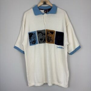 Vtg South Pole Polo Shirt Mens 2XL XXL Embroidered Faces Graphic Streetwear Y2K